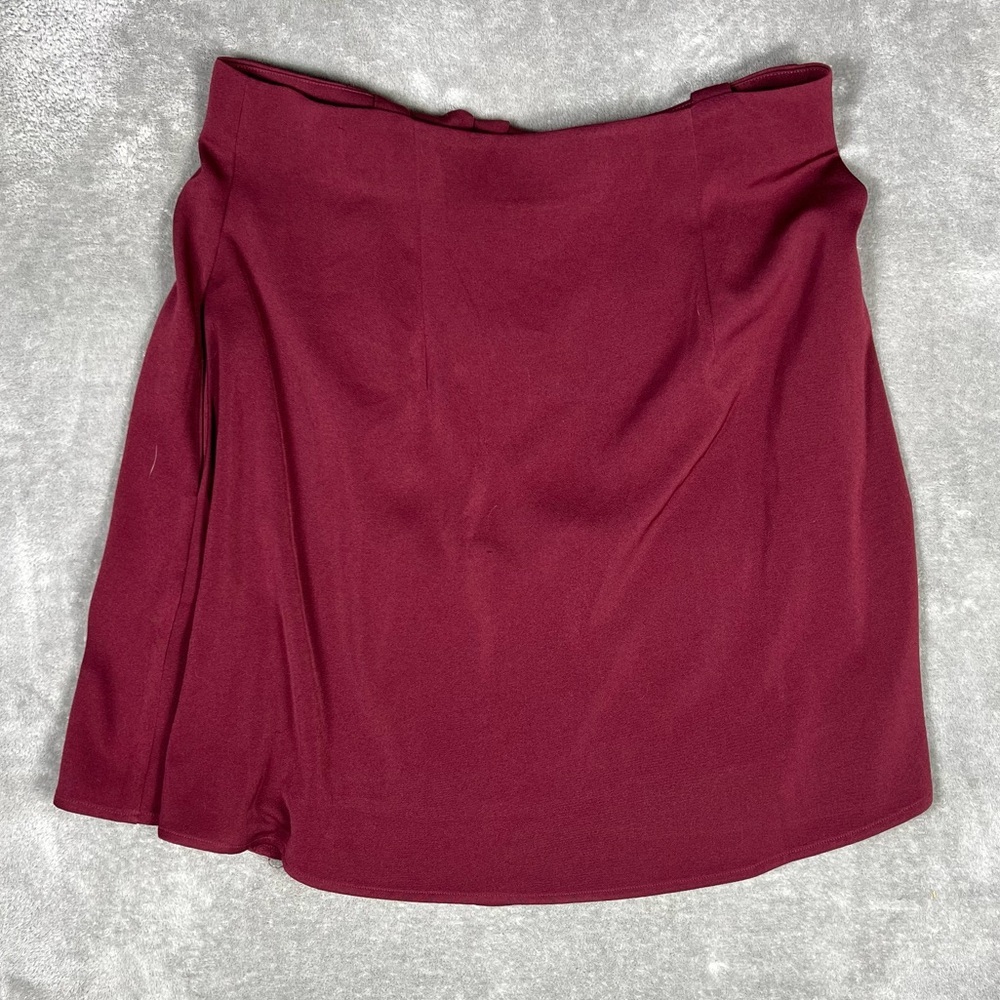 Modcloth Skirt Womens 1x Overall Winner Wine Flowy Holiday Academia Prep Grunge - Picture 2 of 7